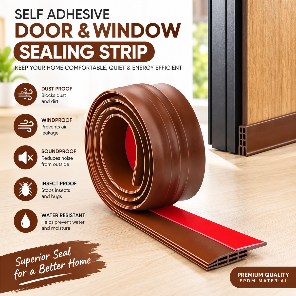 Self-Adhesive Door & Window Sealing Strip