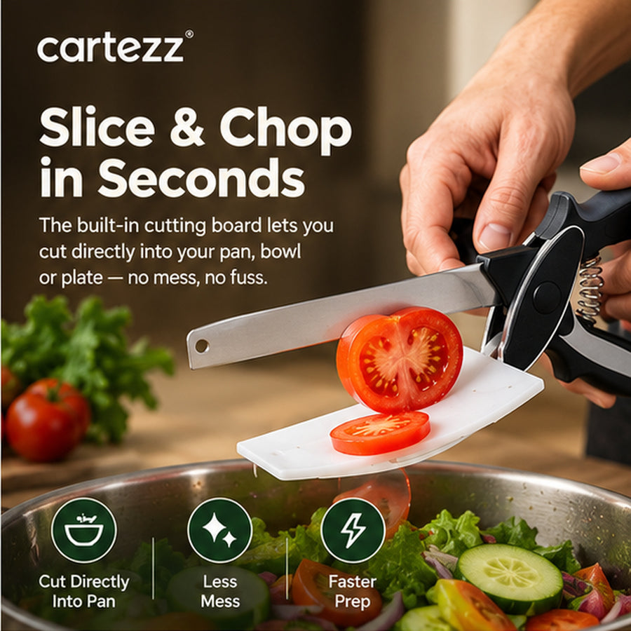 2-in-1 Smart Kitchen Knife with Built-In Cutting Board