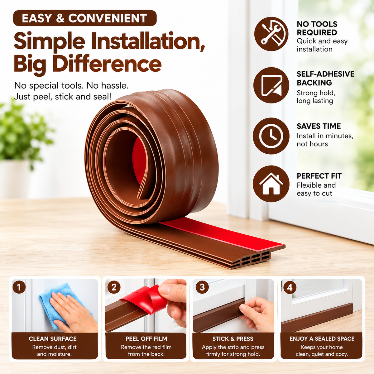 Self-Adhesive Door & Window Sealing Strip