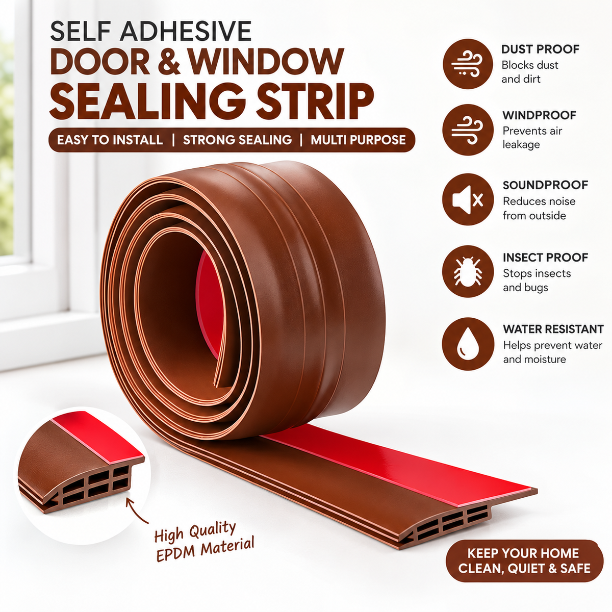 Self-Adhesive Door & Window Sealing Strip